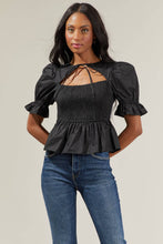 Load image into Gallery viewer, Peplum Smocked Top | Black
