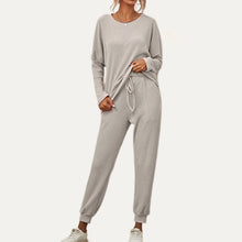 Load image into Gallery viewer, Chic And Cozy Ribbed Two-Piece Loungewear Set | Grey
