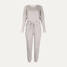 Load image into Gallery viewer, Chic And Cozy Ribbed Two-Piece Loungewear Set | Grey
