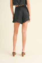 Load image into Gallery viewer, Embroidered Hem Shorts | Black
