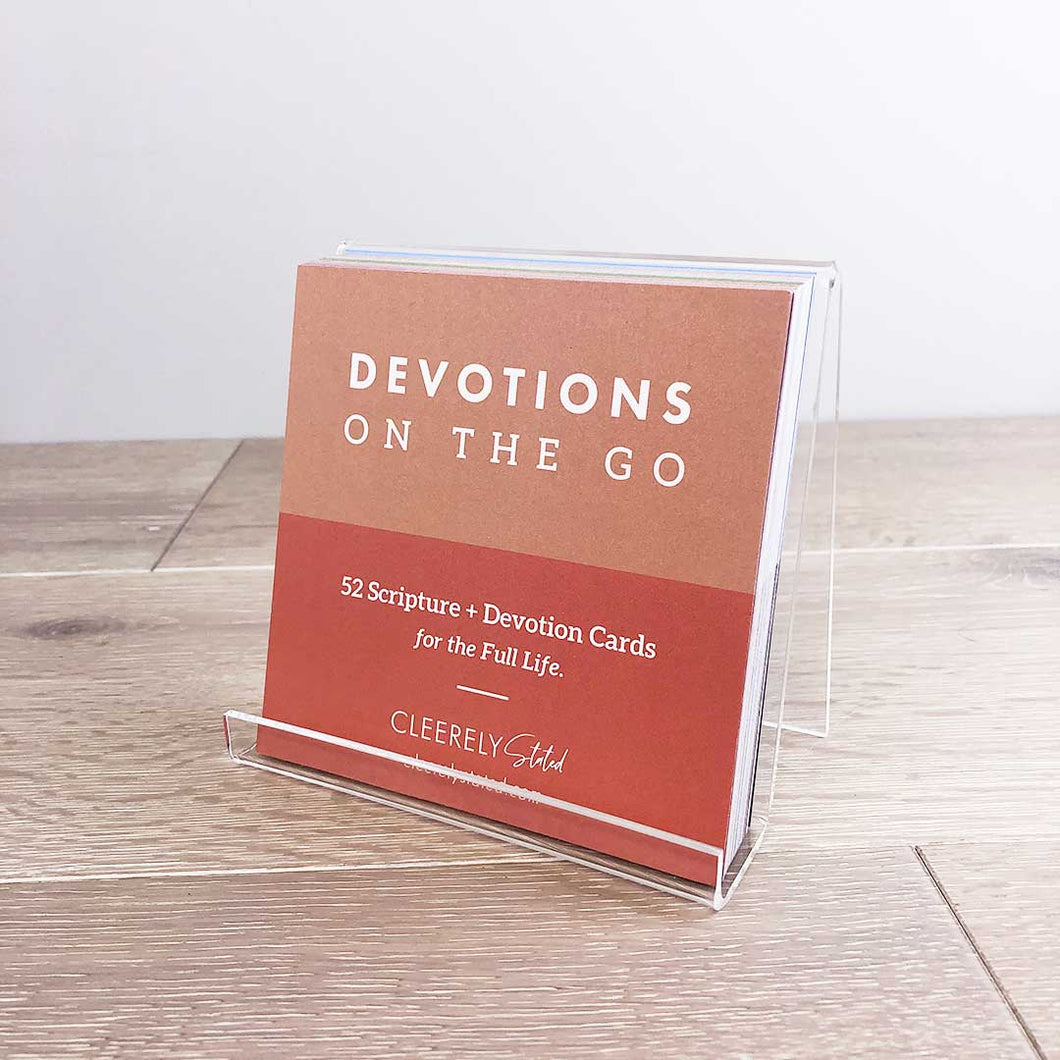 Devotions on the Go w/Stand: Acrylic Stand