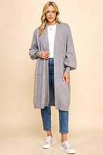 Load image into Gallery viewer, Balloon Sleeve Cardigan | Heather Grey
