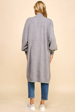 Load image into Gallery viewer, Balloon Sleeve Cardigan | Heather Grey
