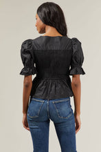 Load image into Gallery viewer, Peplum Smocked Top | Black
