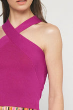 Load image into Gallery viewer, Halter Front Cross Tank | Magenta
